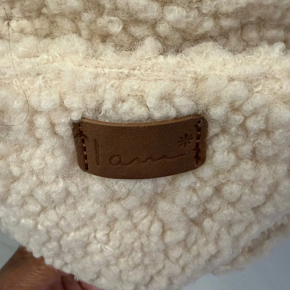 Cozy Chic I Am Sherpa‎ Sling Bag Cream Ivory Faux Shearling Crossbody Backpack